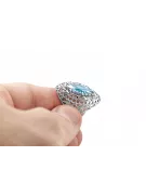 Pierścionek Styl Vintage Akwamaryn 925 Srebro vrc090s